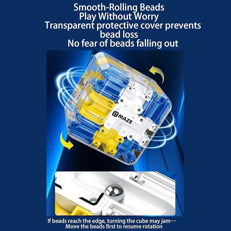 متاهة مكعب ثلاثي الأبعاد كبير مع كرة متدحرجة لغز تحدي منطقي محفز للدماغ للكبار والأطفال - Image 5